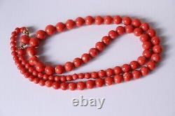 100gr Momo Coral Necklace Undyed Coral Beads Gold Clasp 18k
