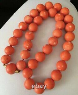 105.8 Gramm 12mm-13.8 large natural coral bead coral necklace