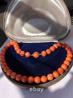 105.8 Gramm 12mm-13.8 large natural coral bead coral necklace