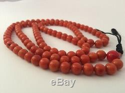 109 necklace red coral bracelet antique prayer beads mala rosary old tibetan