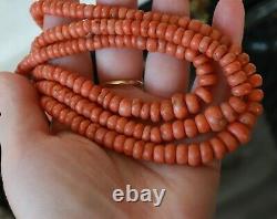 109gr Antique Coral Natural Undyed Beads Coral Necklace Corn Shape Beads