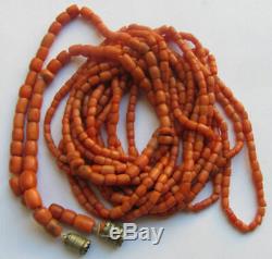 113g! Antique coral beads necklace