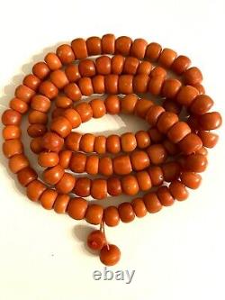 127 Gram 108 beads antique natural old coral beads necklace pray beads mala