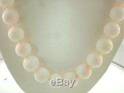 13-15mm Graduated Hawaiian Round White Coral Bead 14k Yellow Gold Necklace 21
