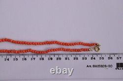 13gr Antique Vintage Salmon Coral Necklace Undyed Coral Beads