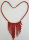 14k Gold Beads And Clasp Italian Natural Coral Tube Necklace