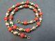 14k Y. Gold Spring Clasp & Beads Coral Beads Necklace On 16 14k Chain 5 Grams