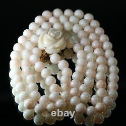 14k Gold Angel Skin Coral Necklace
