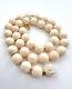 14k Yellow Gold Natural 11mm Momo Pink Angel Skin Coral Bead Necklace 18 -65.8g