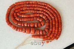 150gr Antique Coral Necklace Natural Undyed Cut Shape Coral Beads