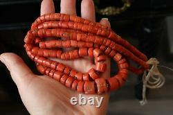 150gr Antique Coral Necklace Natural Undyed Cut Shape Coral Beads