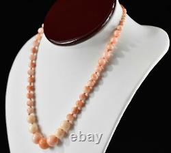 17 Sterling Silver 925 & Genuine Cream & Rare Red Seed Coral Beaded Necklace