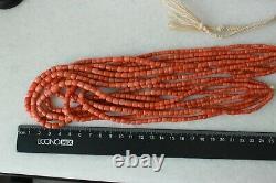182gr Antique Coral Natural Undyed Beads Coral Necklace Barrel Shape Beads