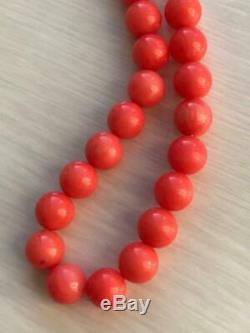 18gr Antique Salmon Coral Beads Natural Necklace