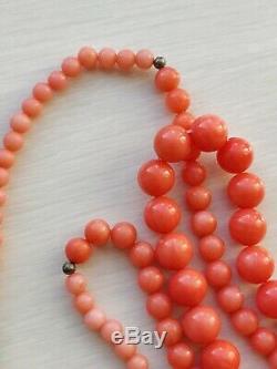18gr Antique Salmon Coral Beads Natural Necklace