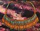 1920s Egyptian Revival Art Deco Bib Collar Necklace Red Coral & Turquoise Bead
