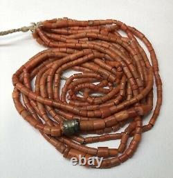 192gr. Antique Coral Beads Natural Undyed Ukrainian Necklace