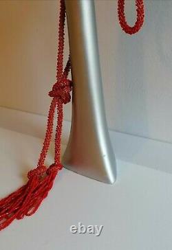 1930s Flapper necklace coral Seed Beads