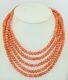 198 Cm Of Natural Salmon Coral Bead Necklace