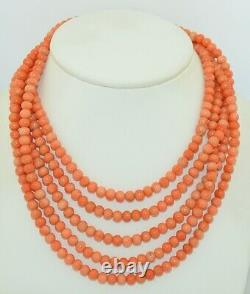 198 cm of Natural Salmon Coral Bead Necklace