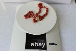 20gr Antique Natural Coral Necklace Natural Undyed Beads Dutch Gold Clasp 14k