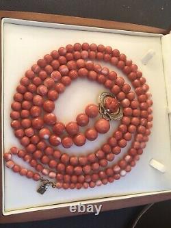220 Gram natural coral bead strand coral necklace