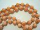 24 Vintage 1960s Natural 6mm Pink Coral And 14k Gold Beaded Necklace 31g