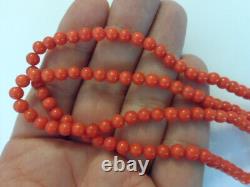 25 Grams Beautiful Untreated Natural Red Coral Beads Necklace