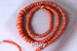 26gr Antique Coral Necklace Natural Undyed Corn Shape Coral Beads