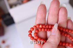 29gr Vintage Antique Coral Necklace Undyed Coral Beads 9k Gold Clasp