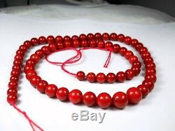2° CHOICE NATURAL RED CORAL BEADS FT NECKLACE EXTRA ITALY Jewelry 8,7mm & 17.72
