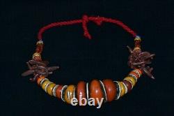 2 Moroccan Berber Tribal Amber Coral Necklace North African Jewelry Women Beads