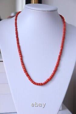 30gr Antique Vintage Mediterranean Coral Beads Natural Undyed Coral Necklace