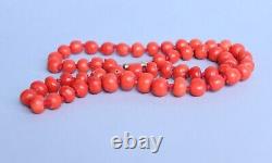 30gr Antique Vintage Salmon Coral Necklace Undyed Coral Beads