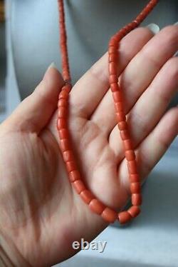 31gr Antique Coral Necklace Natural Undyed Coral Beads