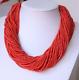 335gr New Multi Strand Red Coral Necklace Collier Mediterranean Corals D-3mm