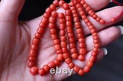34gr Antique Vintage Coral Beads Natural Undyed Coral Necklace
