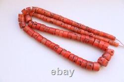 34gr Antique Vintage Ukrainian Coral Necklace Natural Undyed Coral Beads