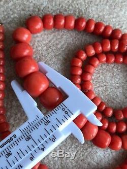 43g original antique undyed Ukrainian coral Necklace Beads
