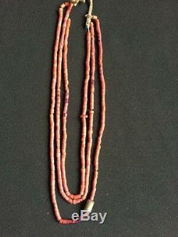 44gr Antique Coral Beads Natural Undyed Ukrainian Necklace Large and medium siz
