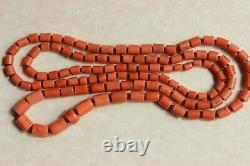 45gr Antique Vintage Coral Necklace Natural Undyed Cut Shape Coral Beads