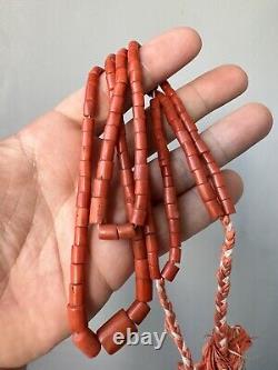 48 gr Antique Vintage Ukrainian Coral Beads Natural Undyed Coral Necklace