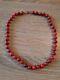 50,48 Gr. Vintage Red Coral Necklace Natural Beads Undyed
