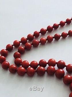 50 Gram Antique Natural Red Coral beads natural coral necklace Gold