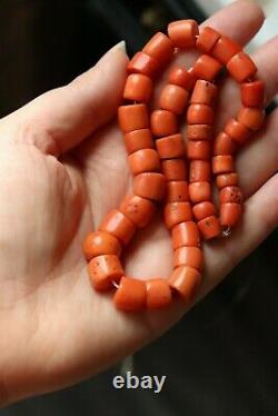 56gr Antique Coral Necklace Natural Undyed Coral Beads