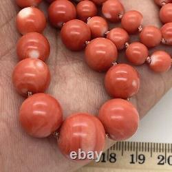57 Grams Natural Undyed Salmon Tibetan Momo Coral Bead Necklace