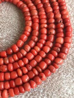 57g original antique undyed coral necklace Beads