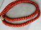 58gr Vintage Red Coral Necklace Natural Undyed Beads Dutch Clasp Gold 14k