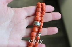 59gr Antique Coral Necklace Natural Undyed Beads