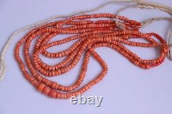 59gr Antique Vintage Ukrainian Coral Beads Natural Undyed Coral Necklace